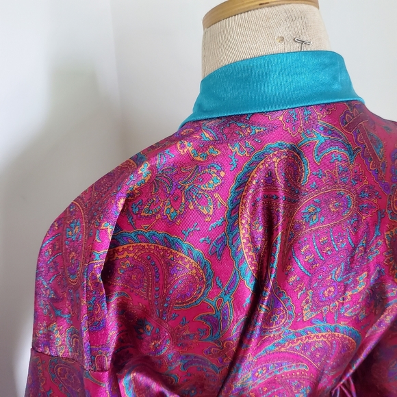 Vtg 70s Exclusively Yours Paisley Robe Made In USA
